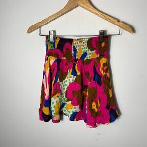 Womens Karlise Floral Mini Skirt Pink Multicolored Size S EUC!